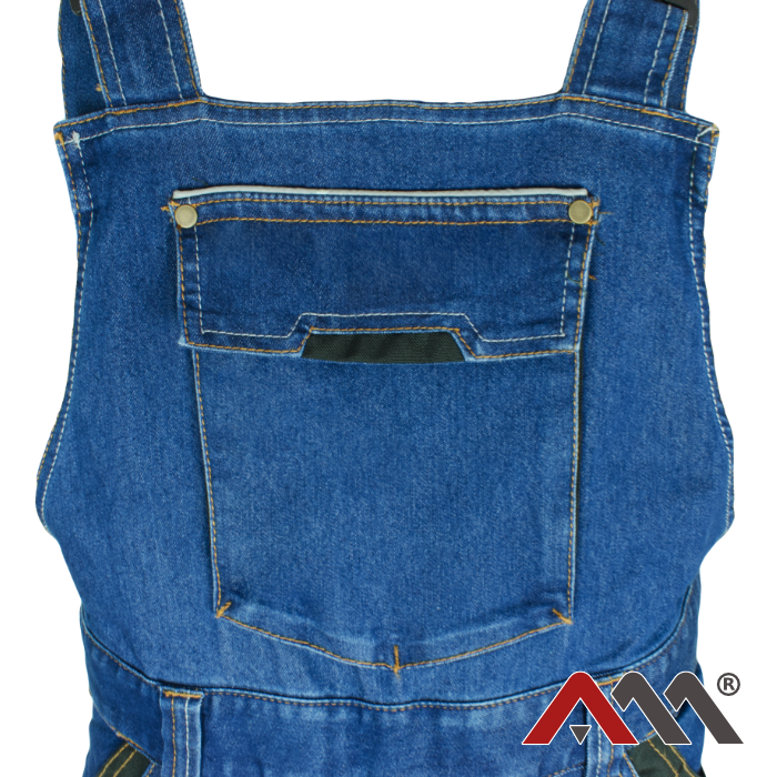 Salopeta de lucru din jeans elastic Colemann, albastru, marimea XL, Artmas ART456182