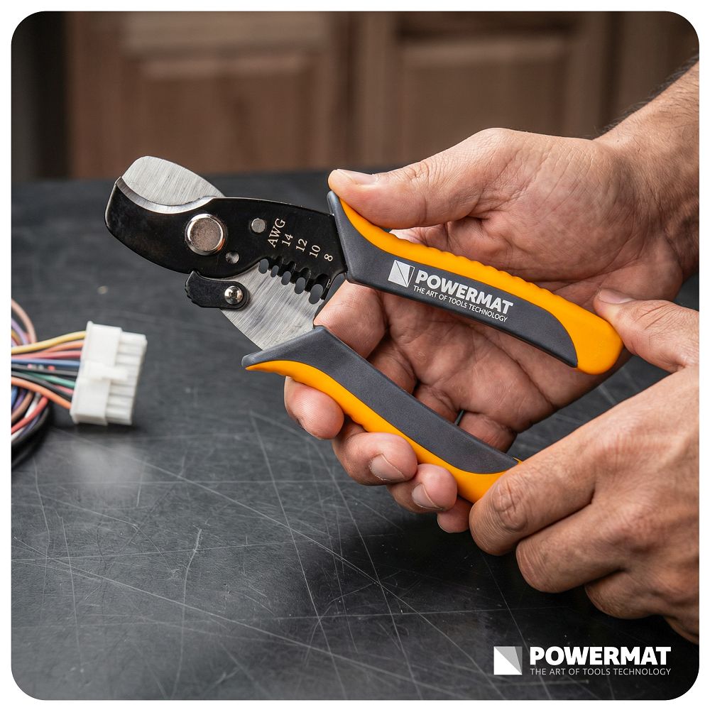 Cleste pentru sertizare / dezizolare cabluri PM-STN-1T, Powermat PM1439