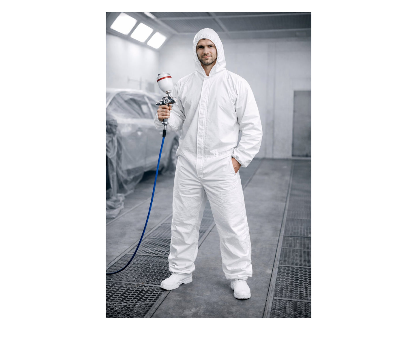 Combinezon de protectie pentru vopsit, 55g/m2 tip 5/6, marimea L, Geko G90047-L