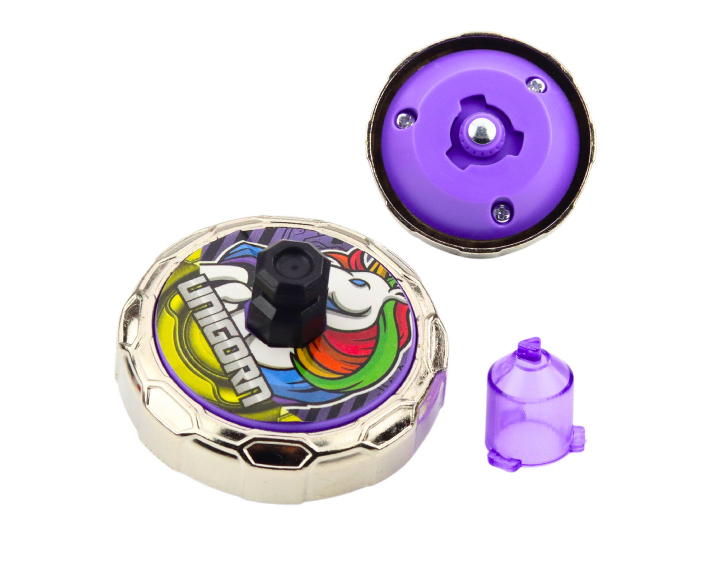 Set lansator spinner cu disc zburator model unicorn, violet, Lean 24359