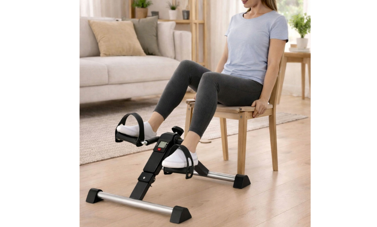 Mini bicicleta fitness Mini Bike 2 in 1 cu contor LCD, negru, Lean 29307