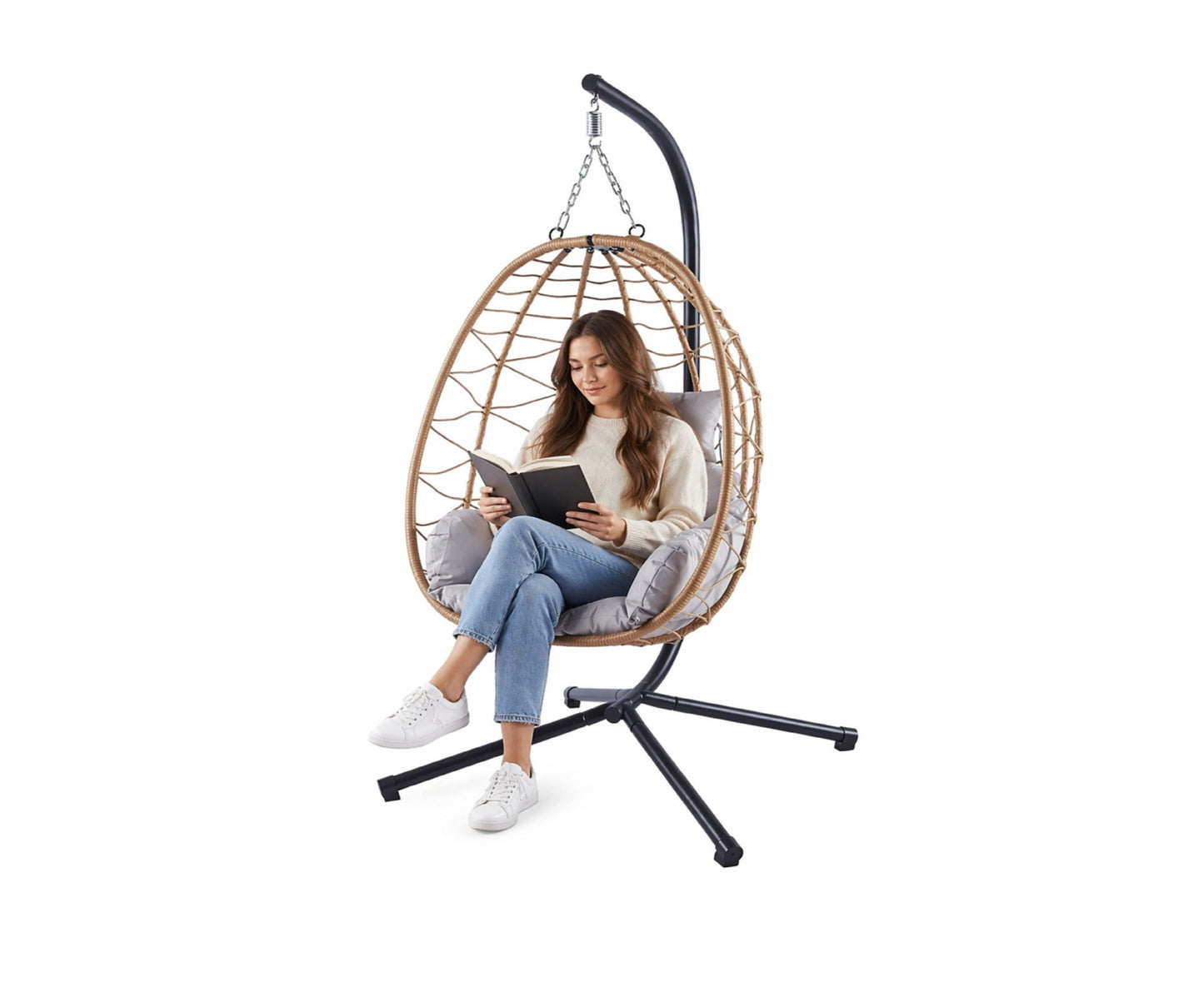 Balansoar suspendat de gradina Cocoon, maro, 110 cm, Lean 30644