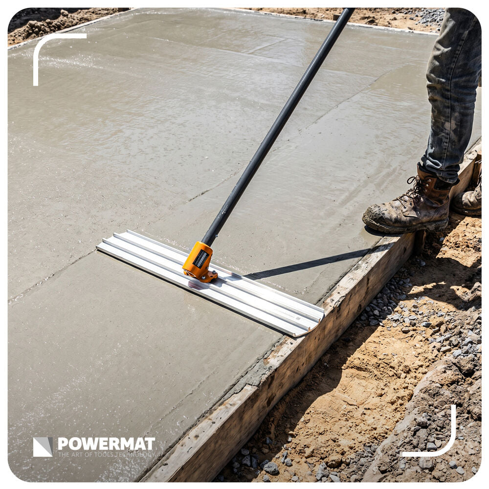 Rigla manuala pentru finisarea betonului PM-LDB-120T, 120x20cm / 5.4m, Powermat PM1637