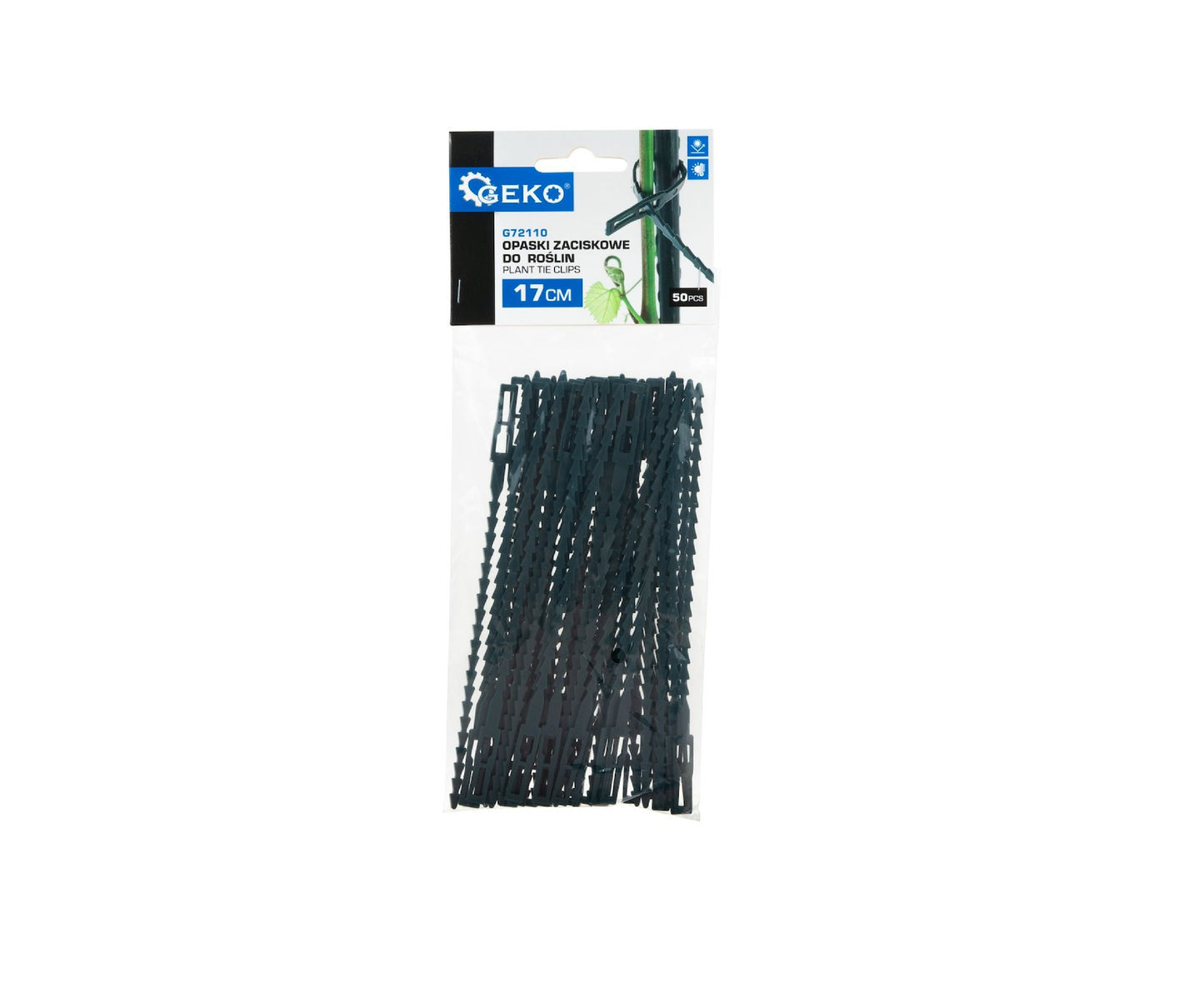 Set coliere de legare pentru plante, 17 cm, 50 bucati, Geko G72110