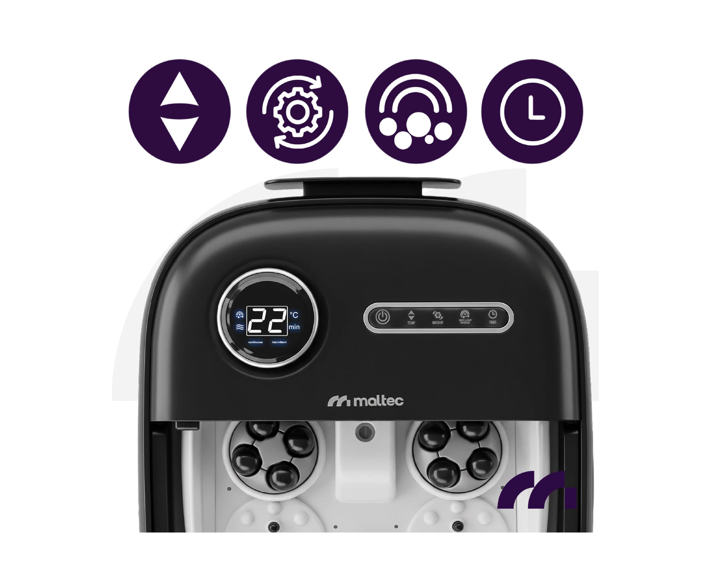 Aparat pentru picioare cu hidromasaj PRO-Hydro500WS, role de incalzire, temporizator, pliabil, 500 W, MalTec 114811