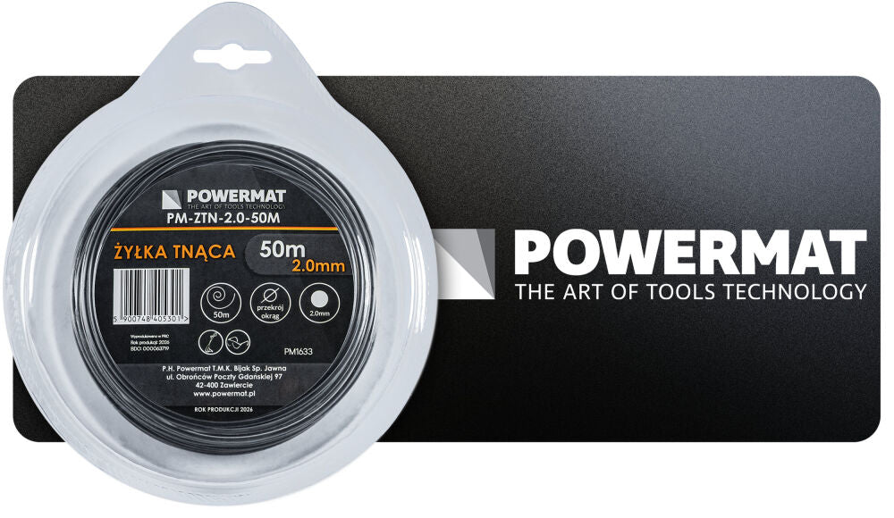 Fir rotund pentru motocoasa PM-ZTN-2.0-50M, 50 m, Powermat PM1633