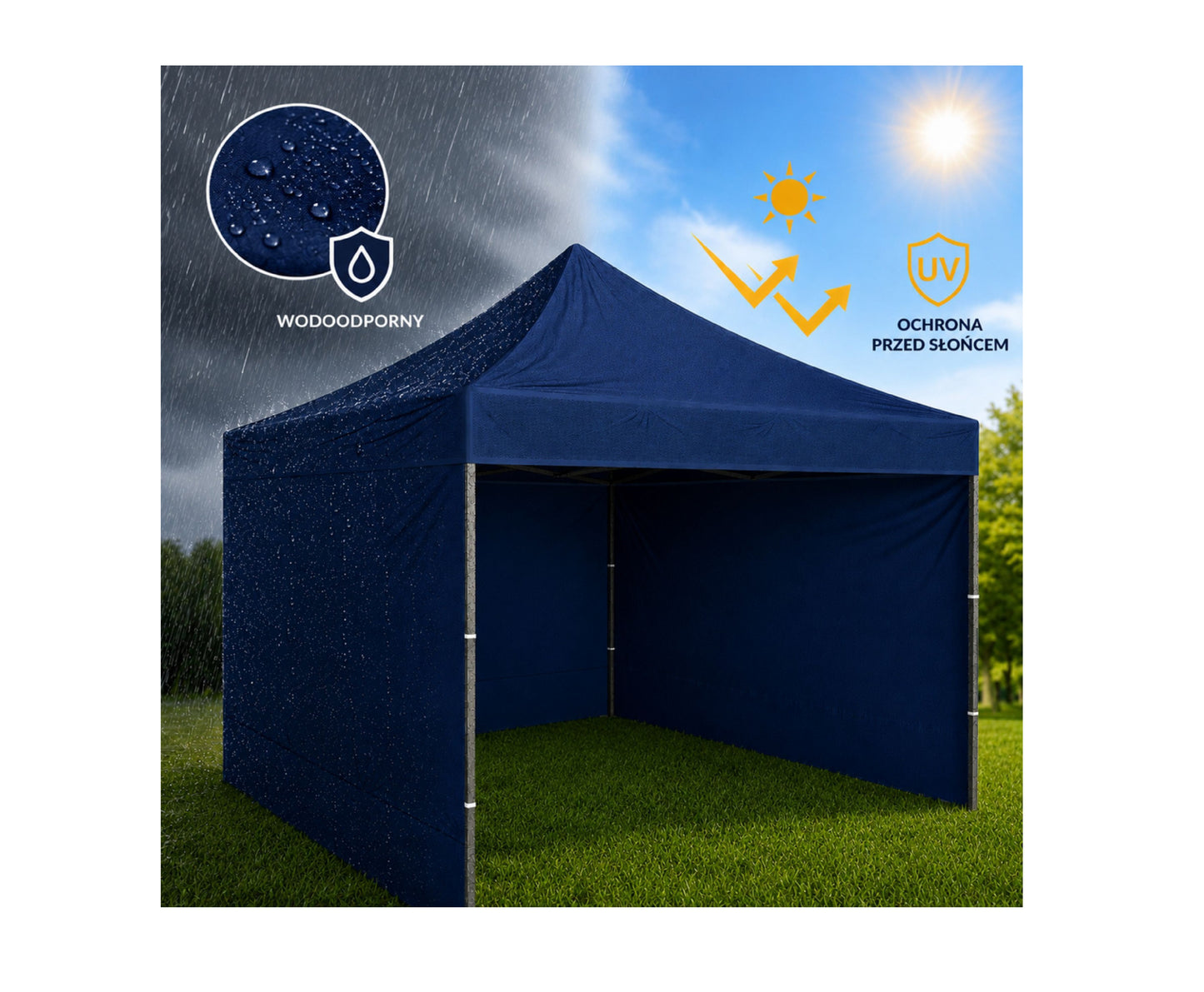 Pavilion de gradina, albastru, 3 x 3 m, Lean 29331