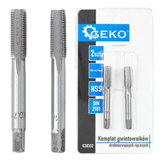 Set tarozi pentru filetare manuala, M8 x 0,75 mm, 2 bucati, Geko G38332