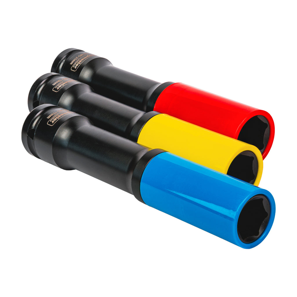 Set tubulare de impact, 1/2" 17,19,21mm cu protectie 150 mm, Topmaster 338807