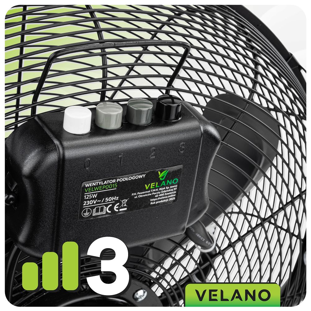 Ventilator de podea Velano, 125 W, Powermat VELWEP0015