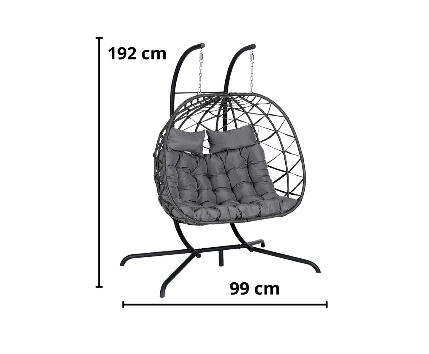 Leagan balansoar suspendat cu 2 locuri Cocoon, negru, Lean 30647