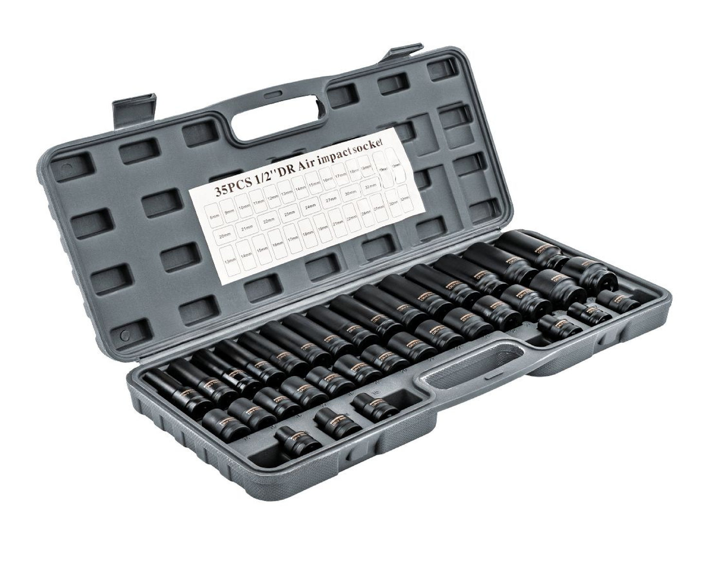 Set chei tubulare de impact PM-ZNU-832, 8-32 mm, 1 / 2", 35 bucati, Powermat PM1380