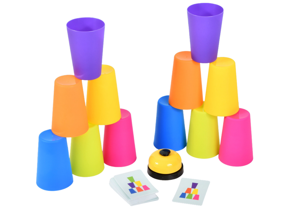 Joc de societate Stacked Cup Battle, set multicolor, Lean 20942
