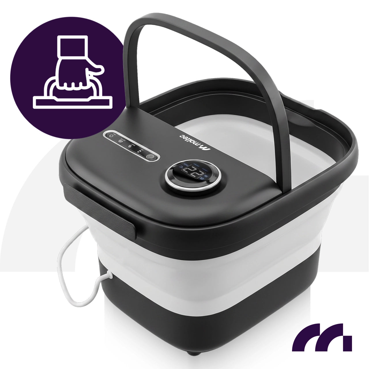Aparat pentru picioare cu hidromasaj PRO-Hydro500WS, role de incalzire, temporizator, pliabil, 500 W, MalTec 114811