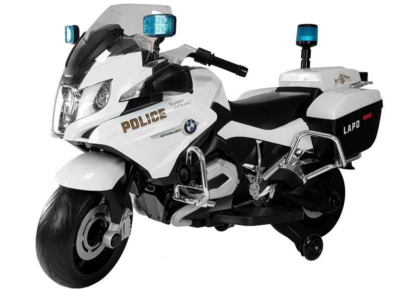 Motocicleta de politie cu bateriiBMW R1200, alb, 119x71x39cm, Lean 2818