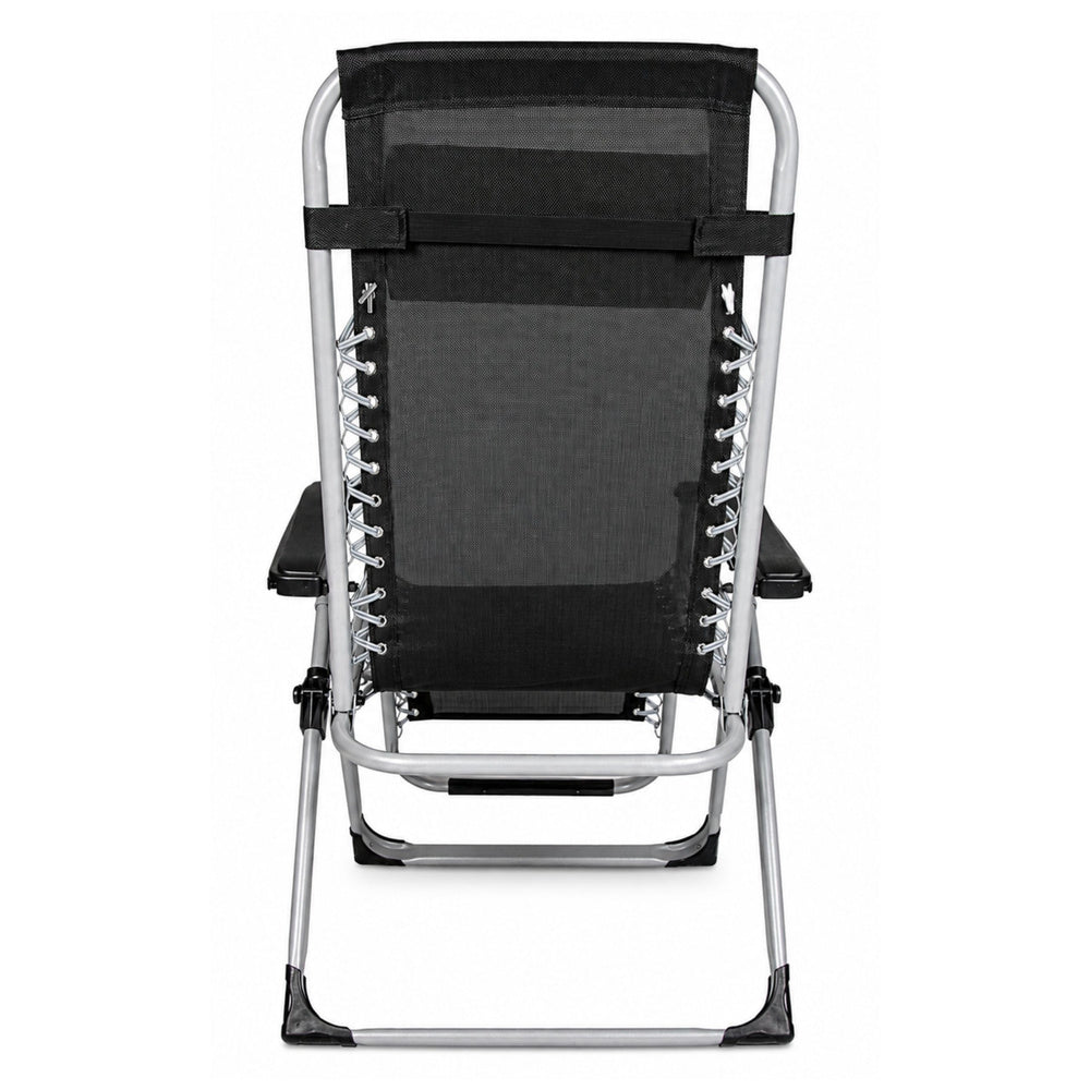 Sezlong de gradina cu tetiera, negru, 177 cm, Lean 29245