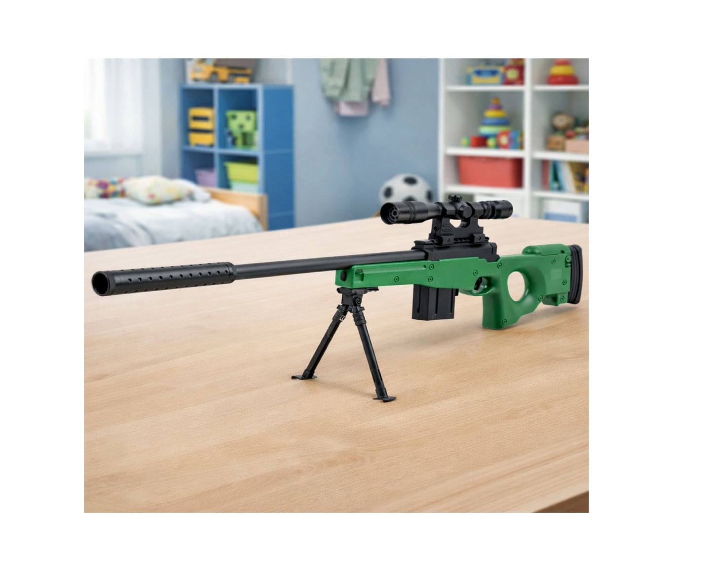Pusca cu bile de hidrogel cu luneta, amortizor si bipod, Lean 30804