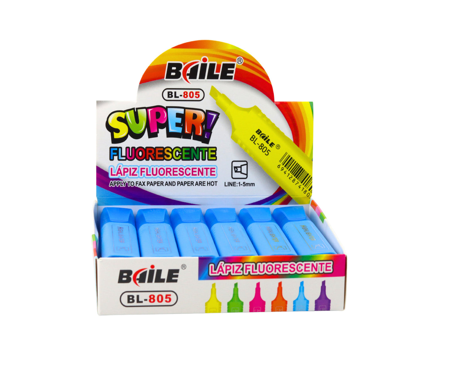 Marker evidentiator pentru notite, albastru neon, Lean 21517