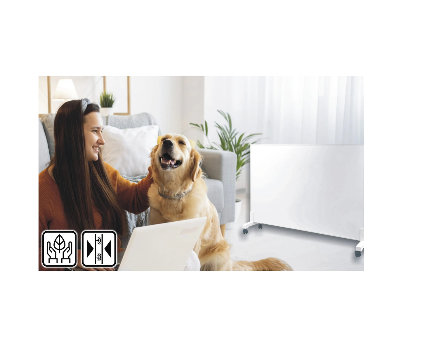 Panou radiant cu infrarosu Wertberg IR 1.08 770W + Priza Inteligenta WiFi Tuya - Incalzire eficienta, consum redus, Smart Home, Harder HD1644
