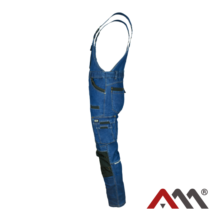 Salopeta de lucru din jeans elastic Colemann, albastru, marimea XL, Artmas ART456182