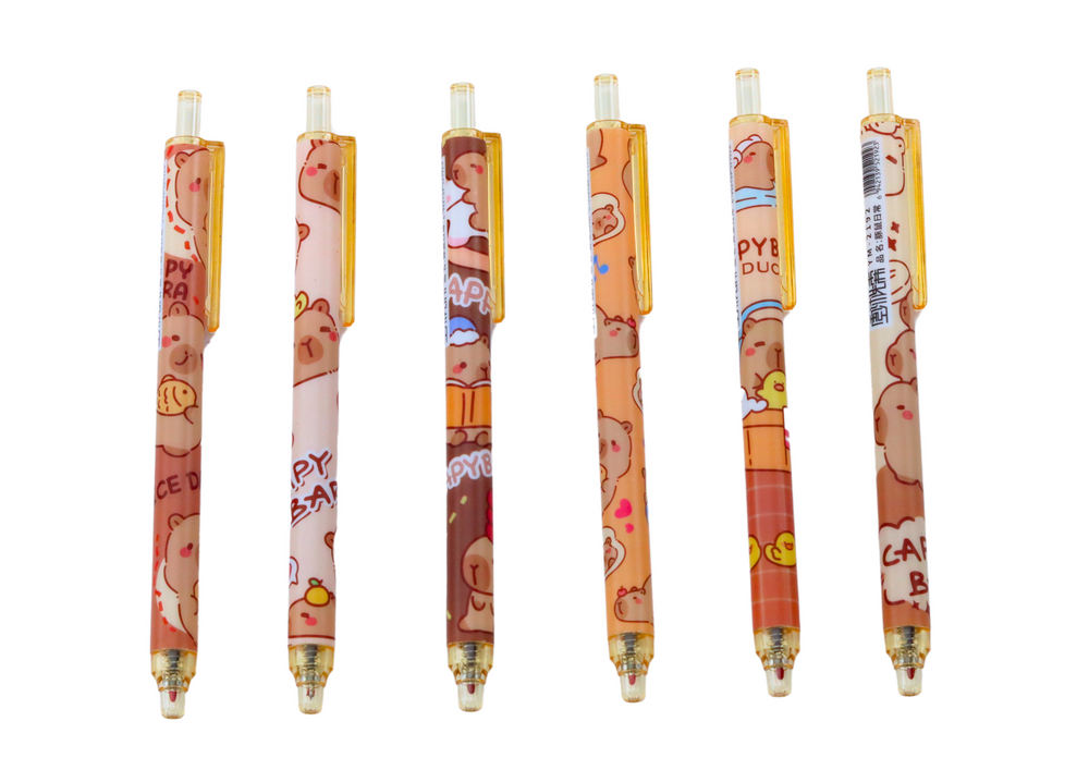 Set pixuri cu capibara, 6 bucati, cerneala albastra, 14,5x6,5cm, Lean 13804