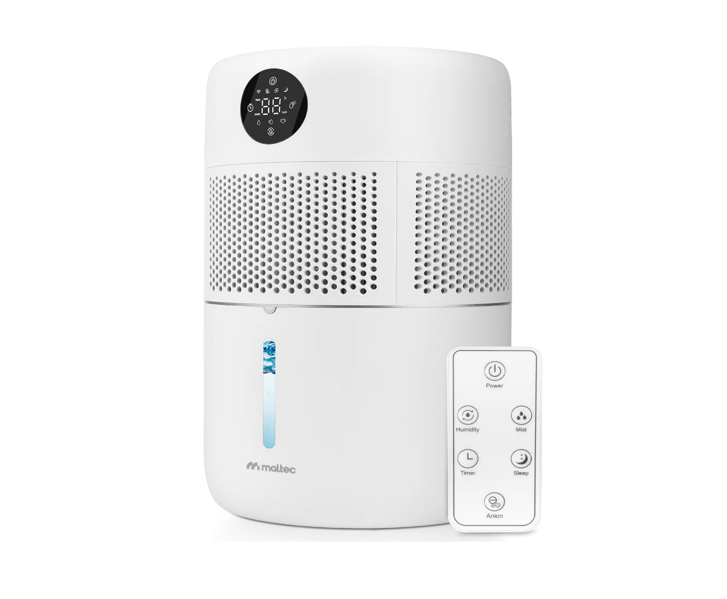 Umidificator de aer cu functie de ionizare, difuzor de aromaterapie si telecomanda, temporizator, 400 ml / h, 8 W, MalTec 113477