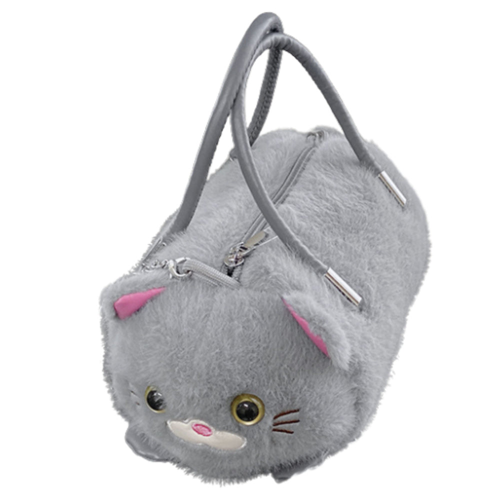 Geanta de plus model pisica, gri, 20 x 10 x 10 cm, Lean 27708
