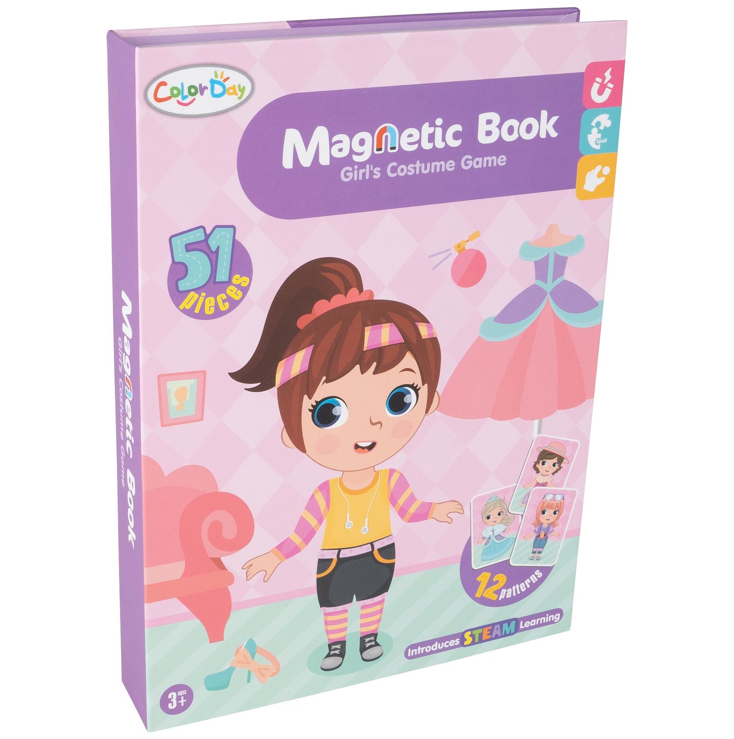 Puzzle magnetic Dress Up, 51 piese magnetice, MalPlay 109828