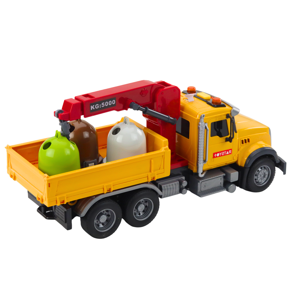 Camion de sortare deseuri cu efecte sonore si luminoase, 31 x 13.5 x 10.5 cm, Lean 21449