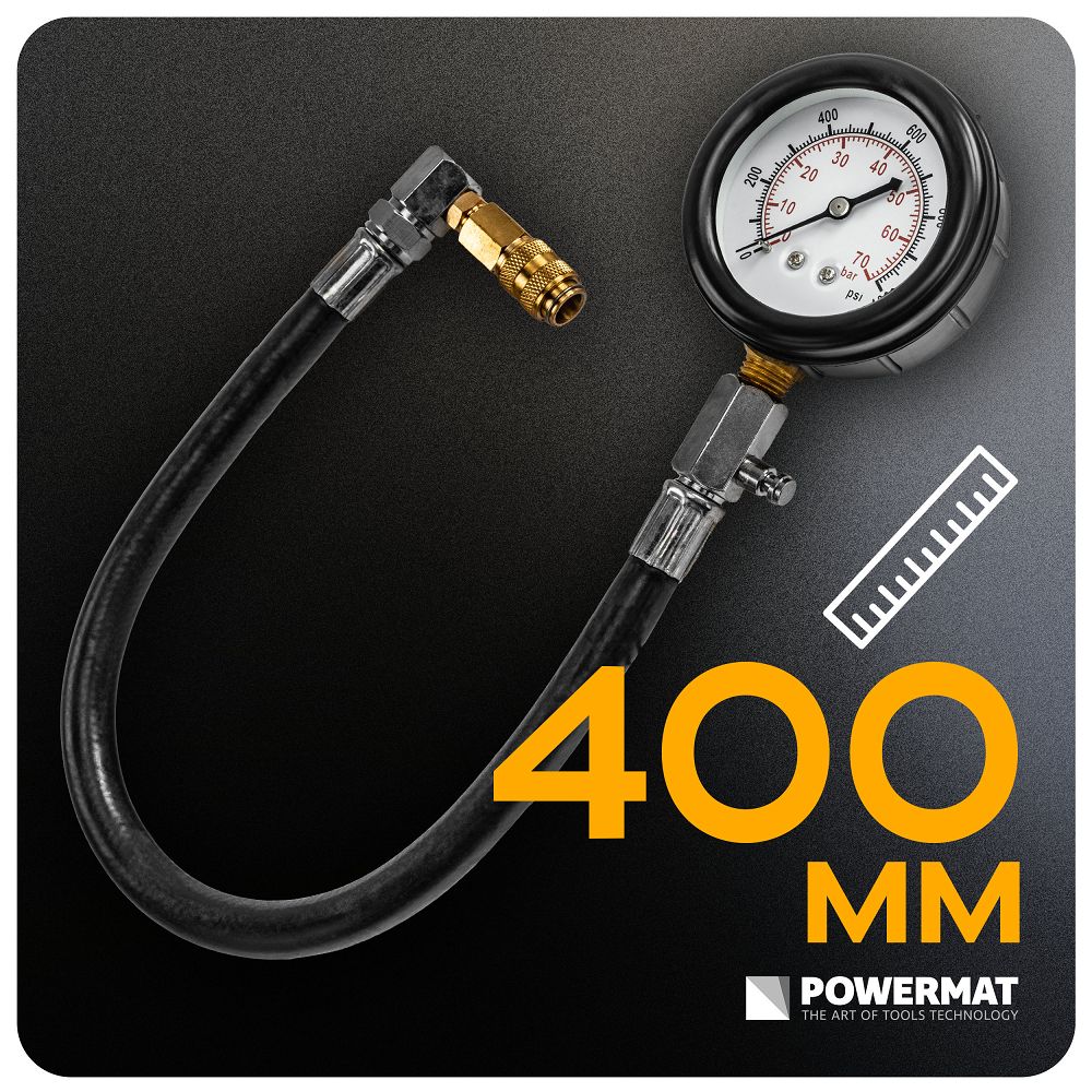 Kit manometru compresie motoare diesel PM-MCSD-19T, 19 piese, Powermat PM1523