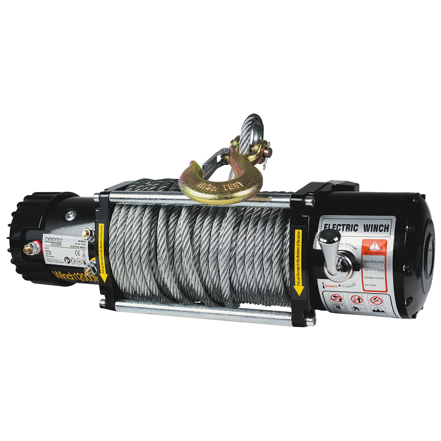 Troliu electric RD-EW12, 12 V, 5443 kg, 4.5 kW, 9.5 mm x 29 m, Raider 121612