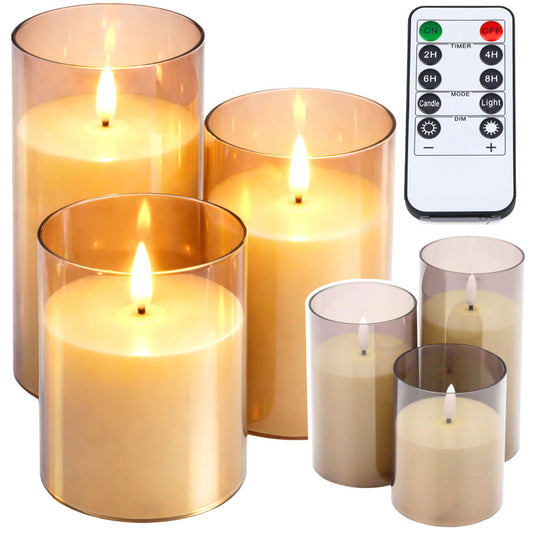 Set lumanari electrice LED cu telecomanda, culoare calda, 3 bucati, Lean 28675