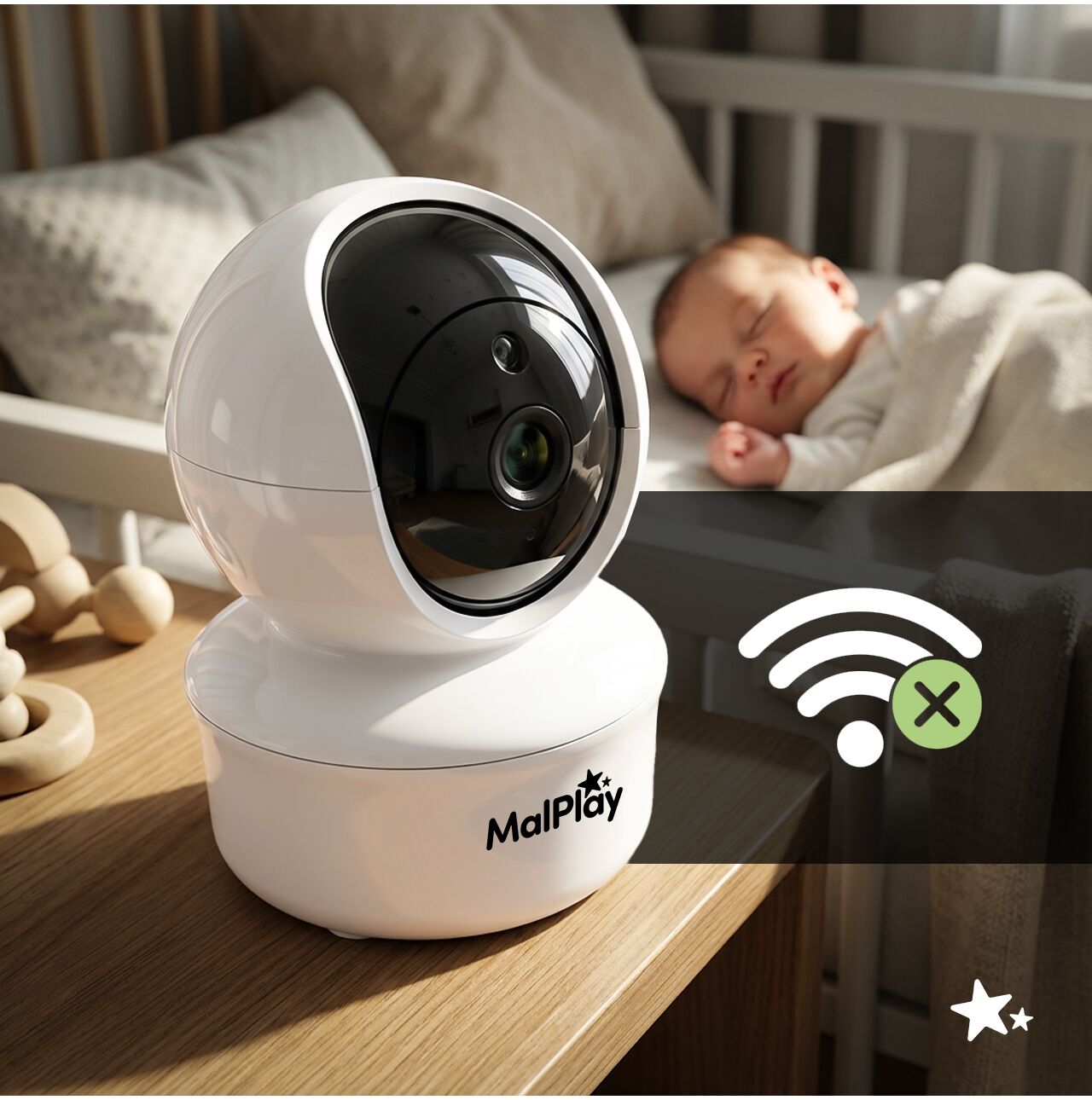 Camera rotativa pentru monitorizare bebelusi cu monitor VOX LCD 5”, MalPlay 113784