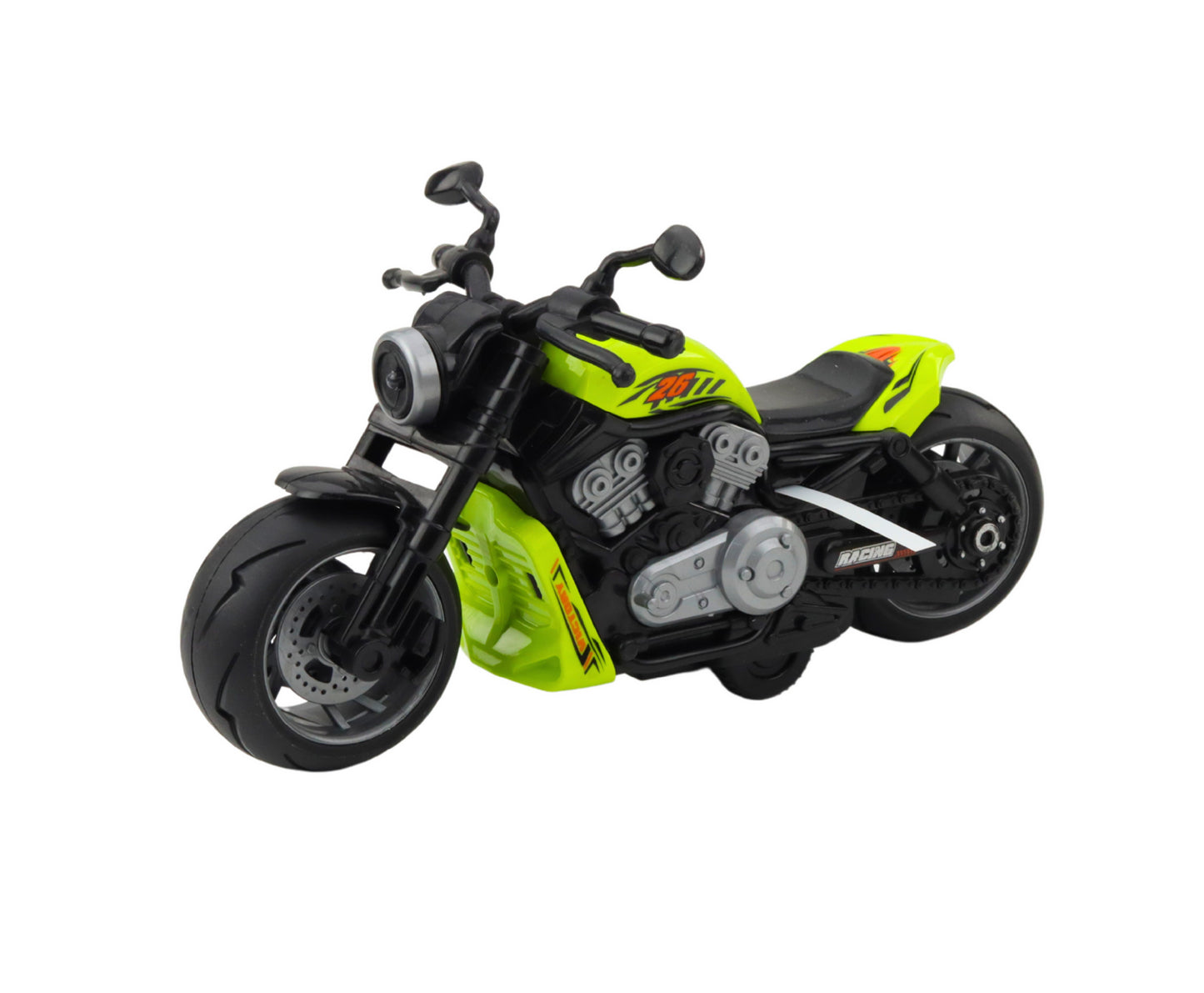 Motocicleta de jucarie cu efecte sonore si luminoase, 22.5 x 12.5 x 11 cm, verde, Lean 24210