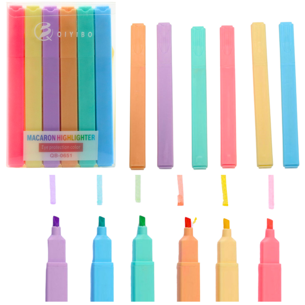 Set markere colorate, 13.5 x 9 x 1 cm, multicolor, 6 bucati, Lean 21007