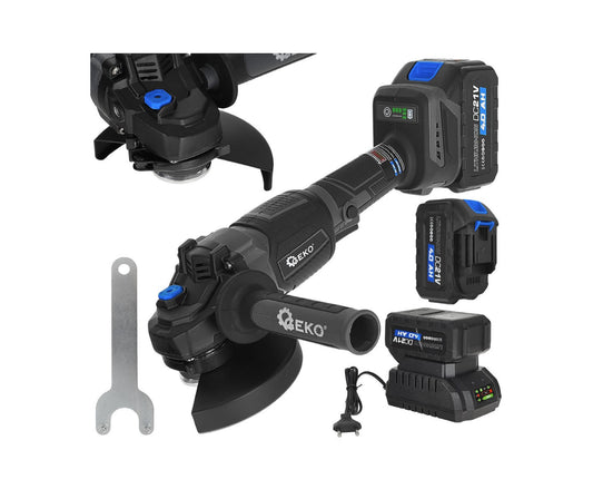 Polizor unghiular cu acumulator, 125 mm, 2x4.0 Ah 21 V, 950 W, Geko G80680