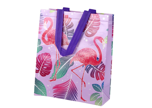 Punga de cadou Flamingo, 30.5 x 24.5 x 10 cm, violet, Lean 16725