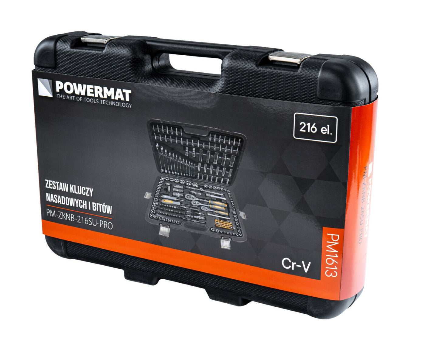 Trusa chei si biti PM-ZKNB-216SU-PRO, 1/2" | 1/4" | 3/8", 216 bucati, Powermat PM1613