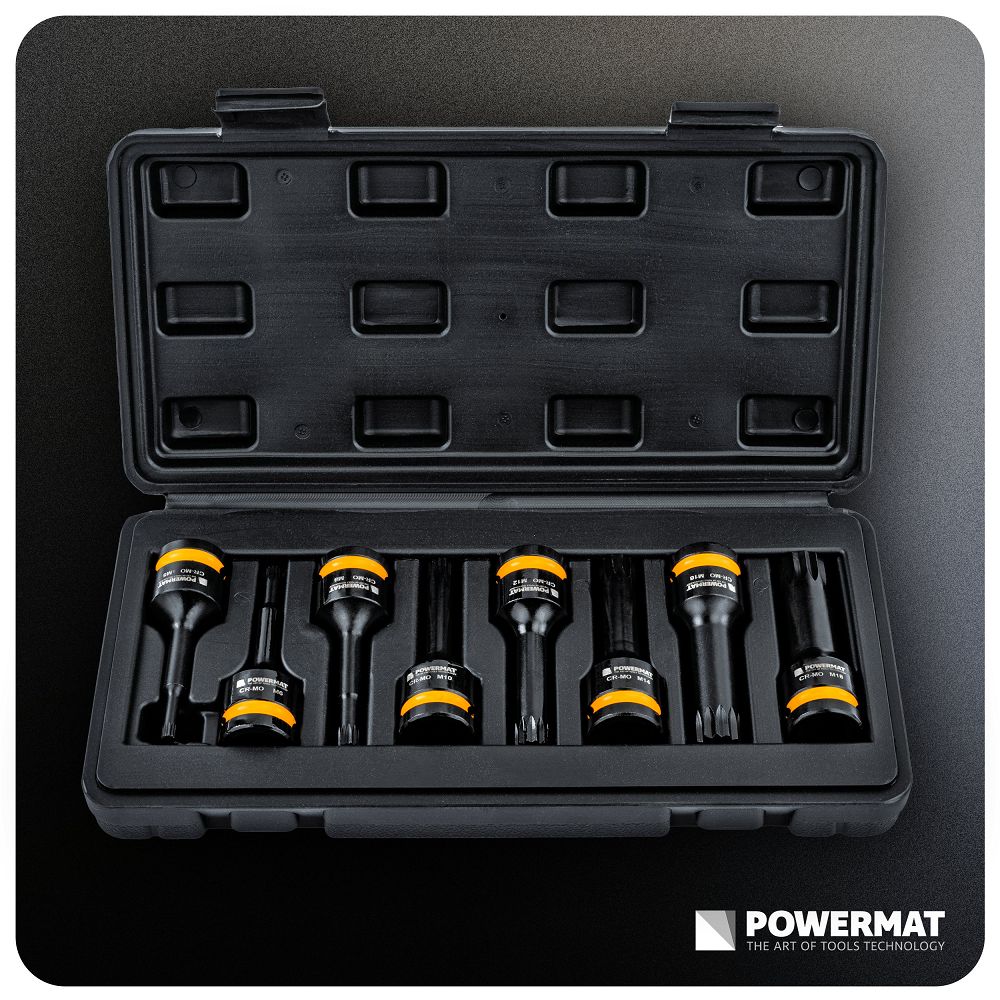 Set chei tubulare de impact PM-ZNU-518T, 8 bucati, Powermat PM1384