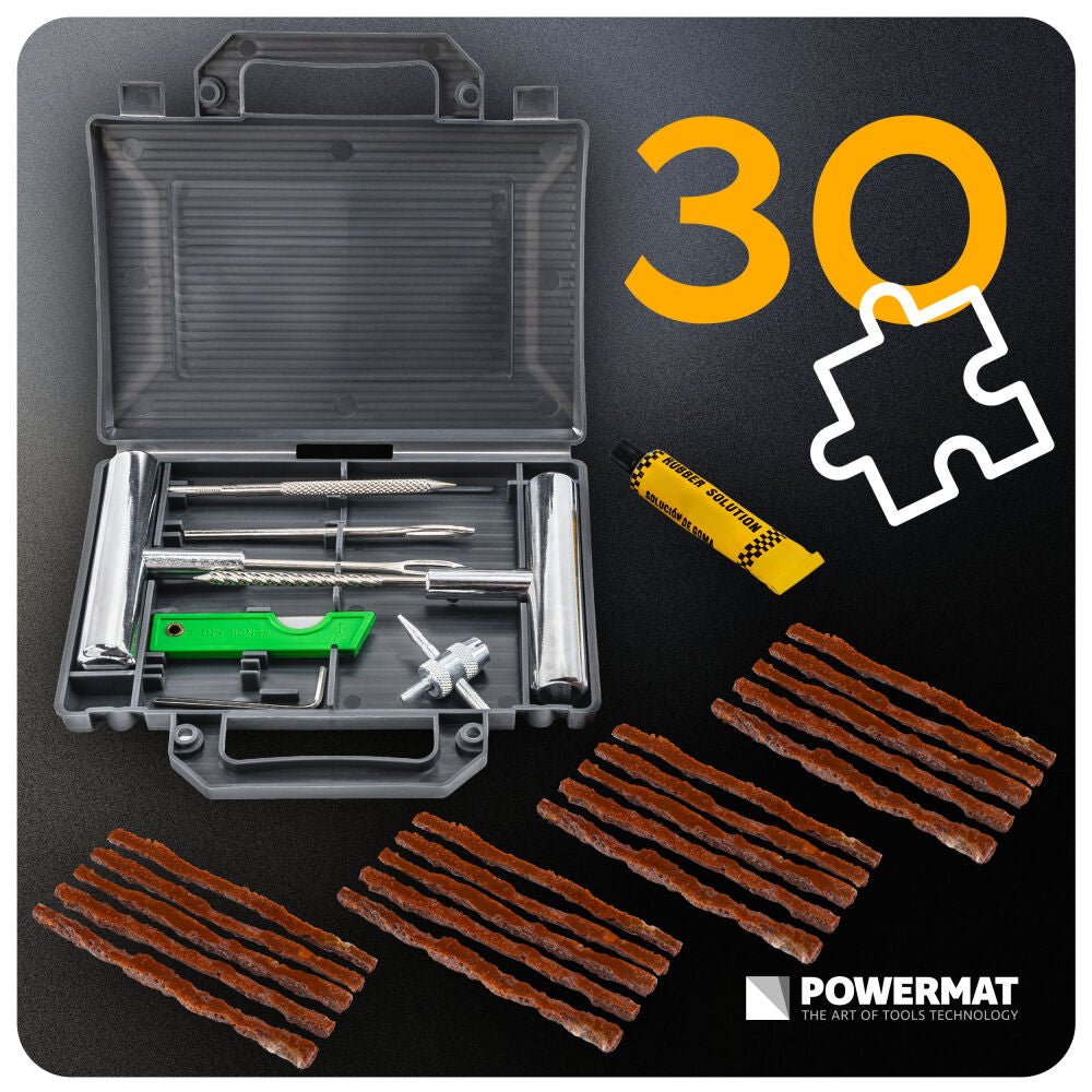 Kit reparare anvelope auto PM-ZNO-30T, 30 piese, Powermat PM1526