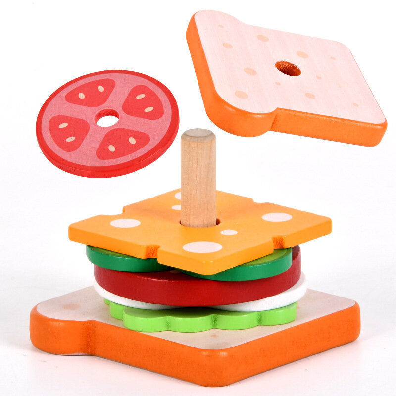 Sandwich de jucarie din lemn, multicolor, Lean 20530