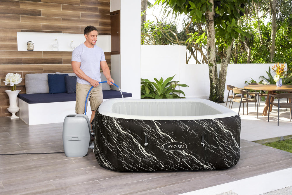 Jacuzzi gonflabil cu hidromasaj LAY-Z-SPA pentru 6 persoane, aspect de marmura Marquinia, 180 x 180 x 66 cm, Bestway 21178