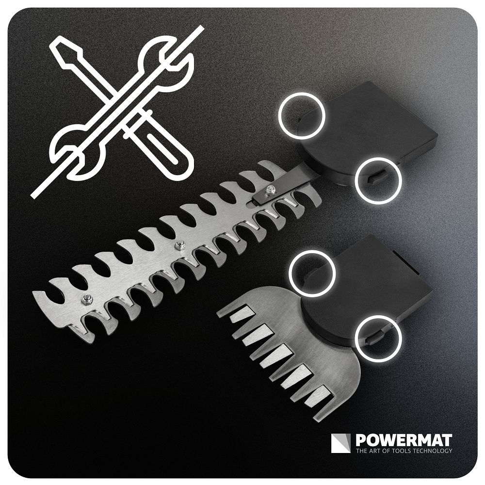 Foarfeca electrica pentru arbusti si gard viu cu acumulator PM-ANTK-21VM, 2 Ah, 21 V, Powermat PM1630