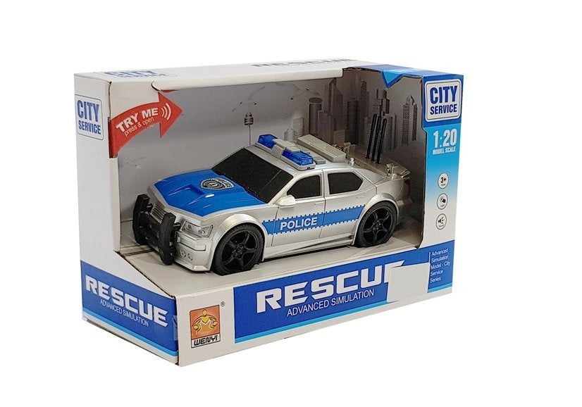 Masinuta de politie cu efecte sonore si luminose 1:20, Lean 5915