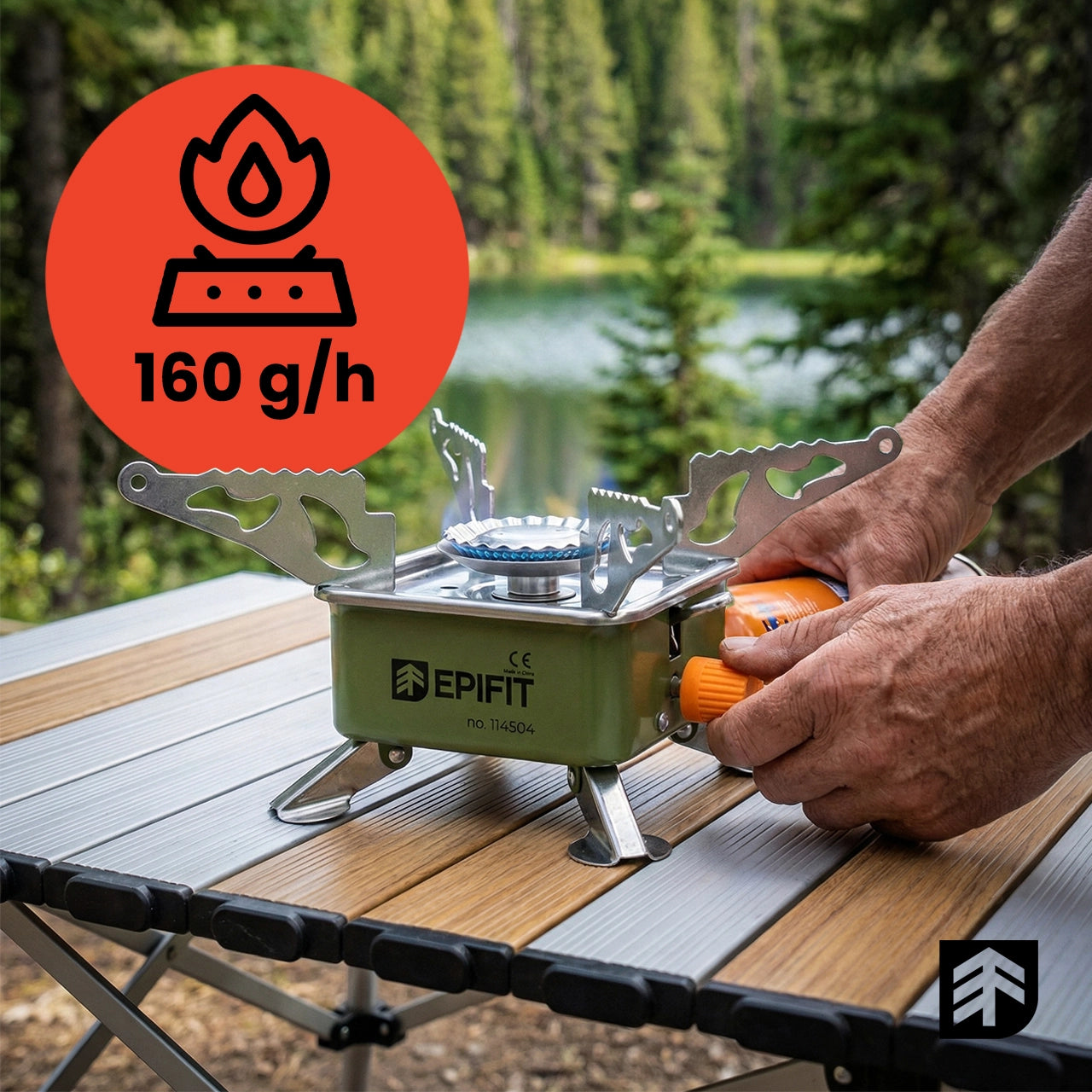 Aragaz pentru camping cu 1 arzator SPARK50, MalTec 114504