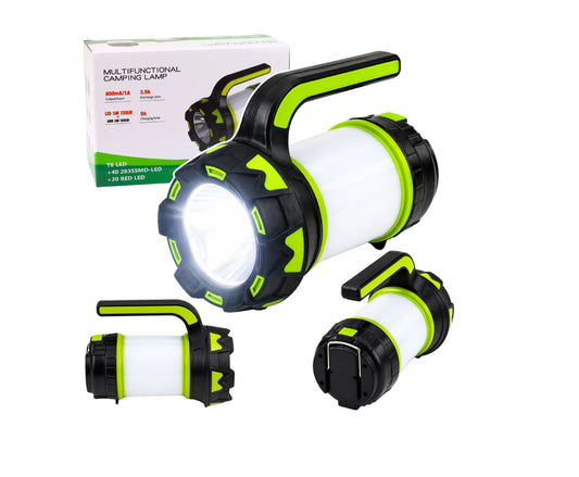 Lanterna multifunctionala reincarcabila 2 in 1, verde, Lean 30975