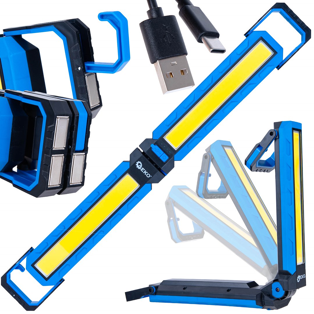 Lanterna pliabila de lucru LED COB cu magnet, 10W, 4000mAh, 1000lm, Geko G15116