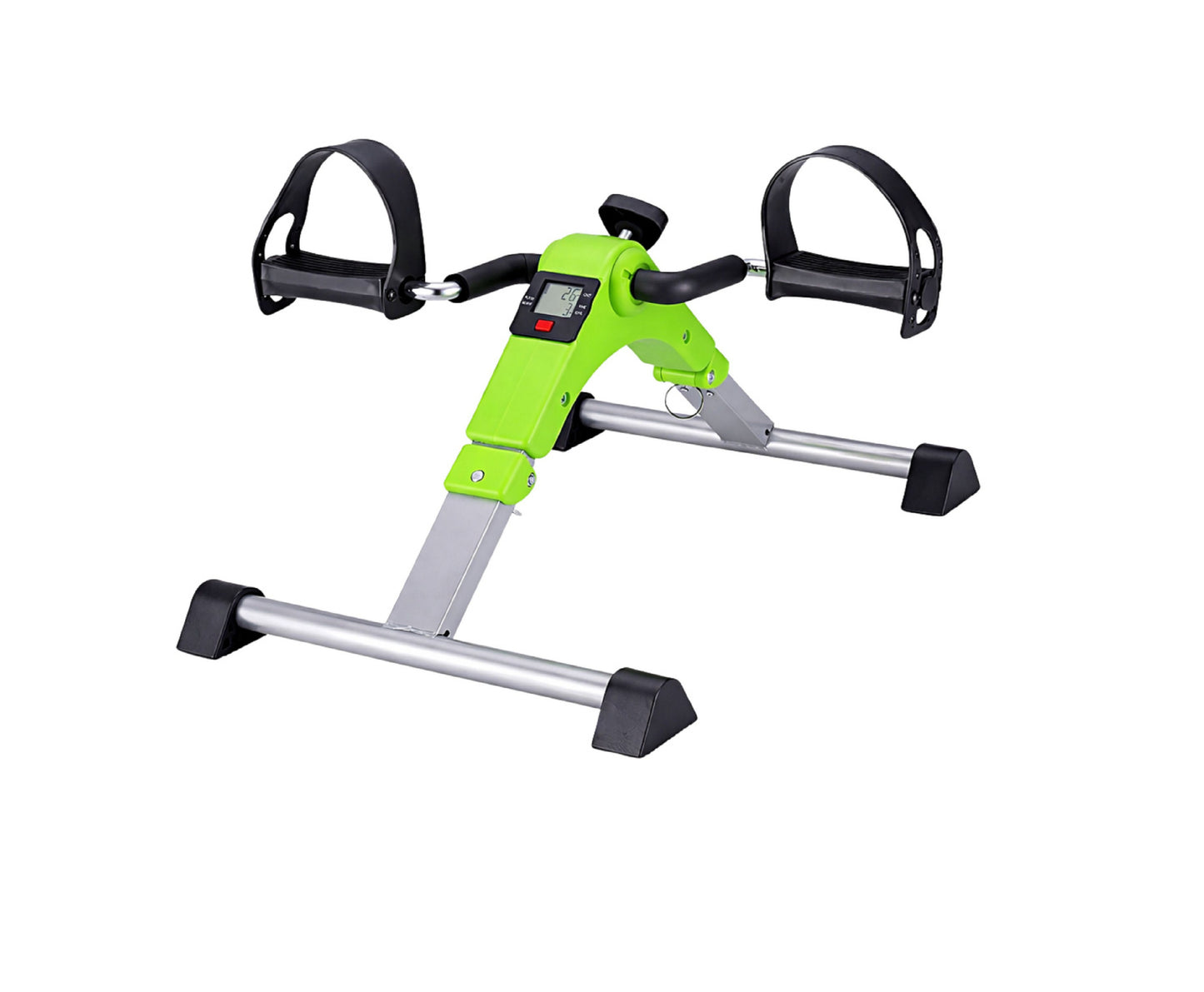 Bicicleta fitness 2 in 1 cu contracontor LED, verde, dimensiuni compacte, Lean 29308