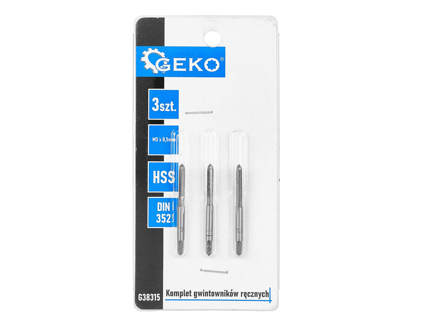 Set tarozi pentru filetare manuala, M3 x 0.5mm, 3 bucati, Geko G38315