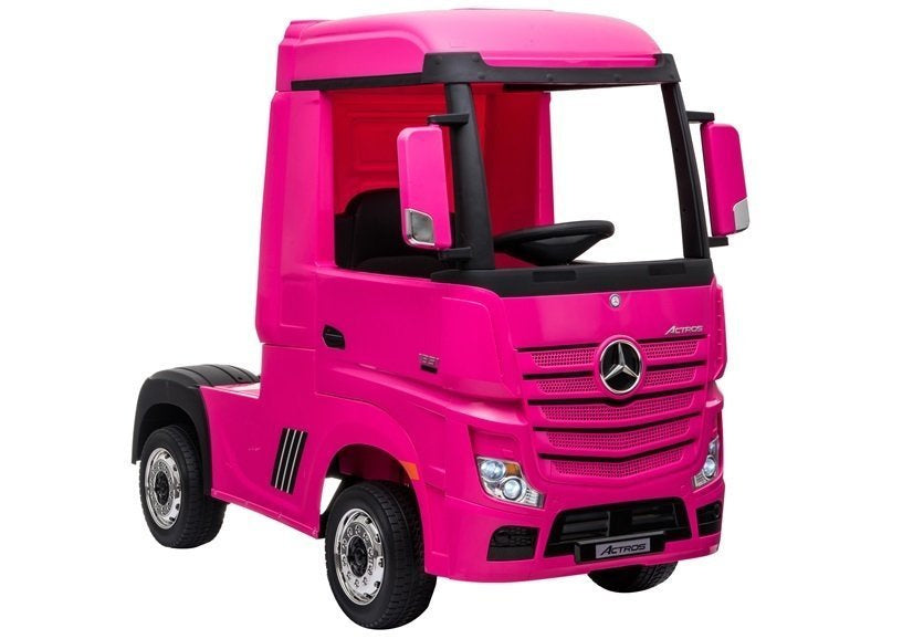 Masinuta electrica Mercedes Actros 4 x 4 cu telecomanda, roz, scaune din ecopiele, Lean 5241